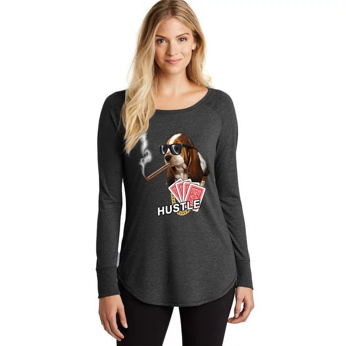 Hustle Hound Gambling Dog Tee Women's Perfect Tri Tunic Long Sleeve Shirt