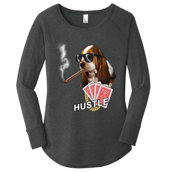 Hustle Hound Gambling Dog Tee Women's Perfect Tri Tunic Long Sleeve Shirt