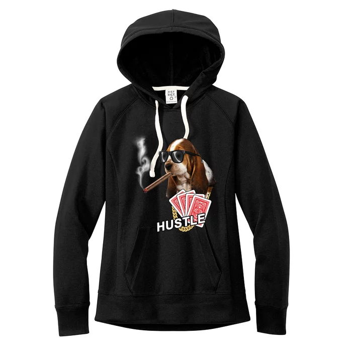 Hustle Hound Gambling Dog Tee Women's Fleece Hoodie