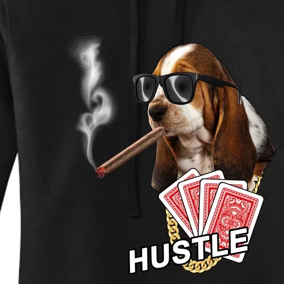 Hustle Hound Gambling Dog Tee Women's Pullover Hoodie