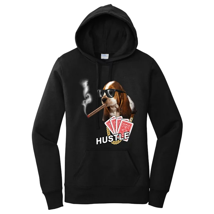 Hustle Hound Gambling Dog Tee Women's Pullover Hoodie