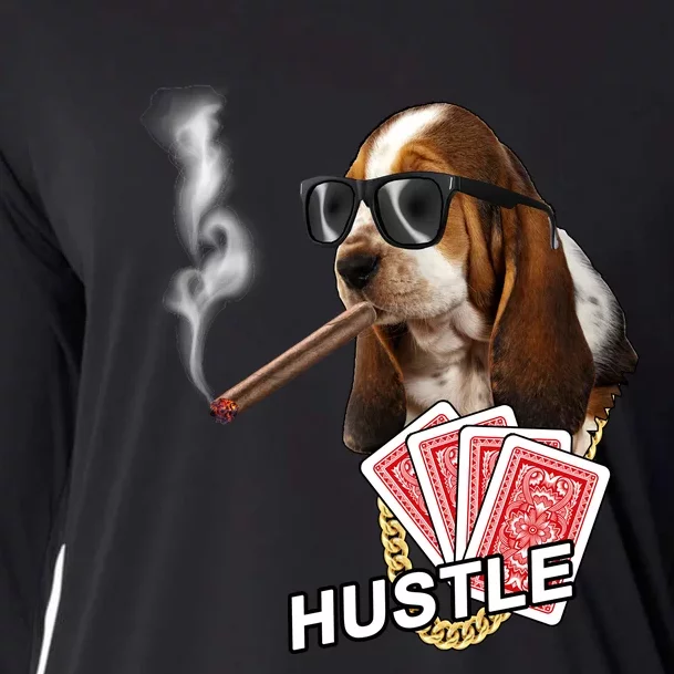 Hustle Hound Gambling Dog Tee Cooling Performance Long Sleeve Crew