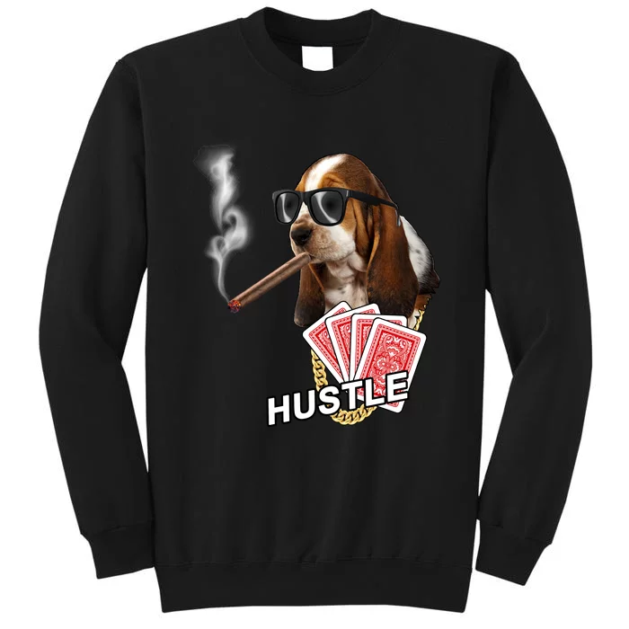 Hustle Hound Gambling Dog Tee Tall Sweatshirt