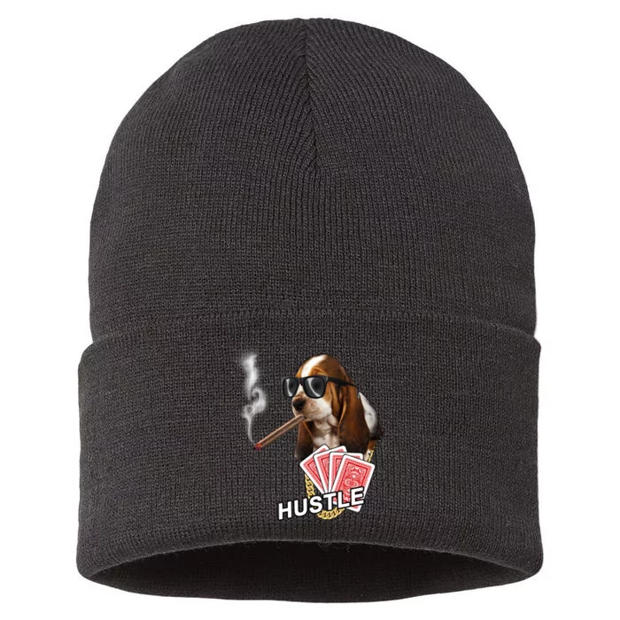 Hustle Hound Gambling Dog Tee Sustainable Knit Beanie