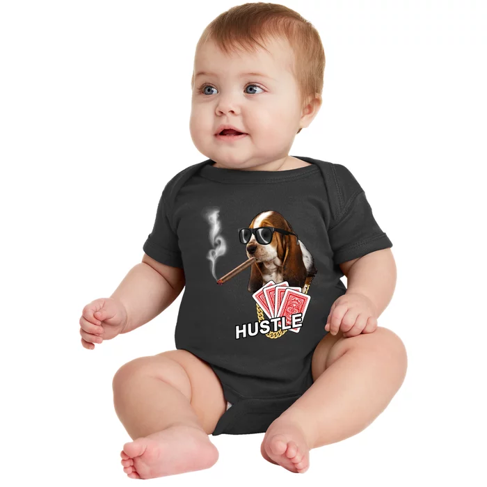 Hustle Hound Gambling Dog Tee Baby Bodysuit