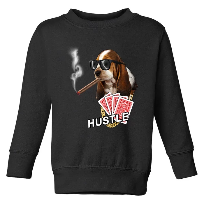 Hustle Hound Gambling Dog Tee Toddler Sweatshirt