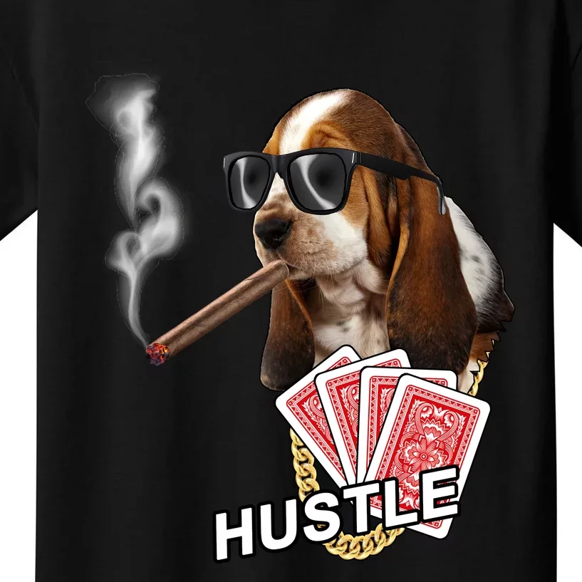 Hustle Hound Gambling Dog Tee Kids T-Shirt