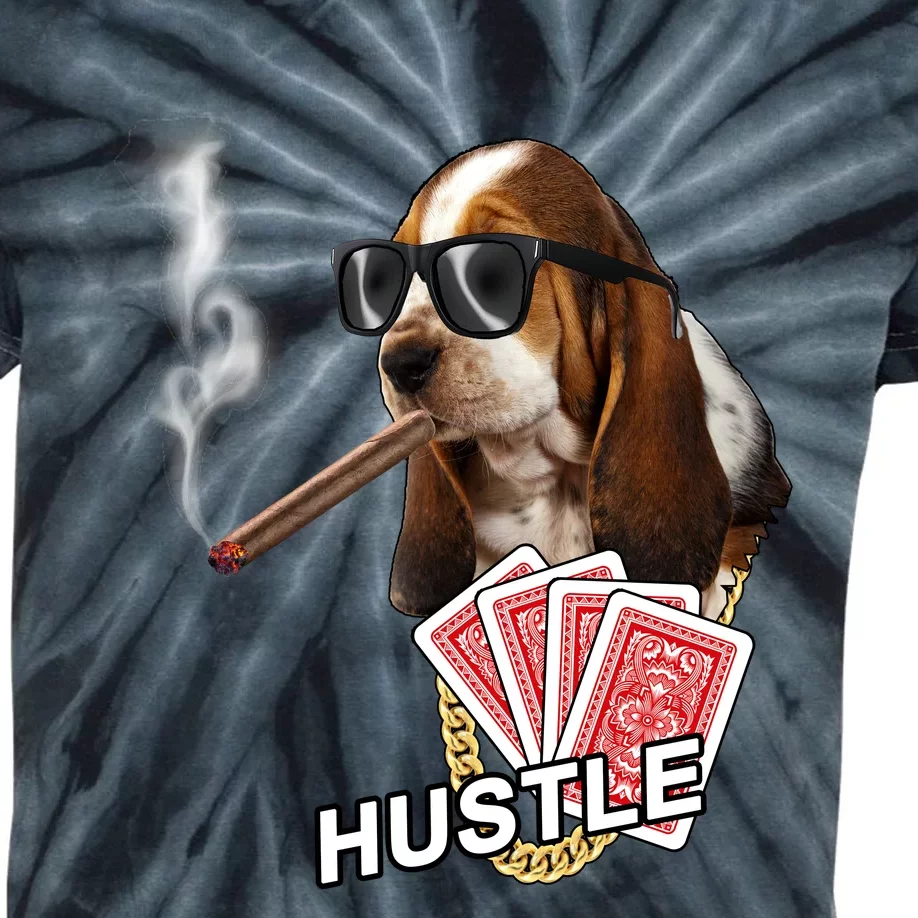 Hustle Hound Gambling Dog Tee Kids Tie-Dye T-Shirt