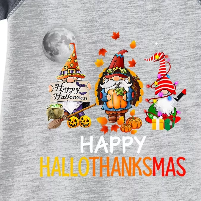 Happy Hallothanksmas Gnomes Lover Halloween Merry Christmas Infant Baby Jersey Bodysuit