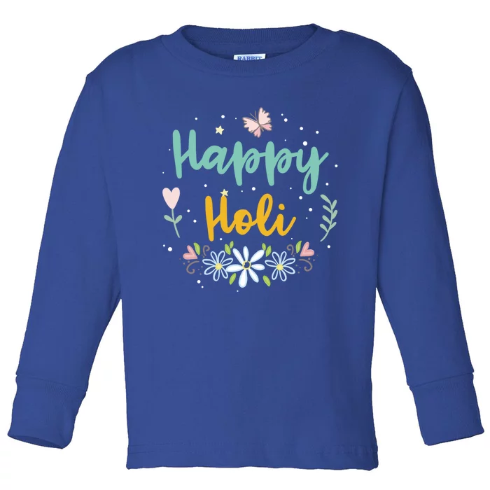 Happy Holi Gift Toddler Long Sleeve Shirt