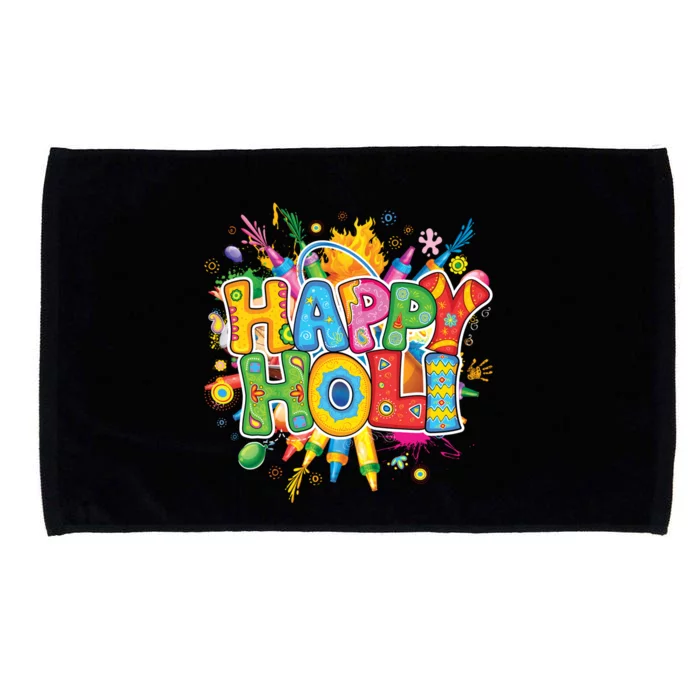 Happy Holi Gift Colors India Hindu Spring Teen Funny Gift Microfiber Hand Towel