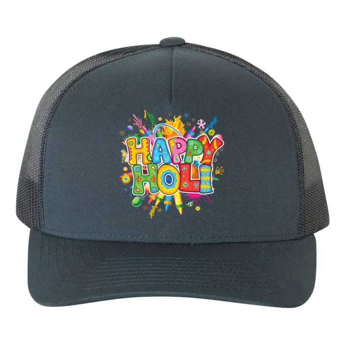 Happy Holi Gift Colors India Hindu Spring Teen Funny Gift Yupoong Adult 5-Panel Trucker Hat