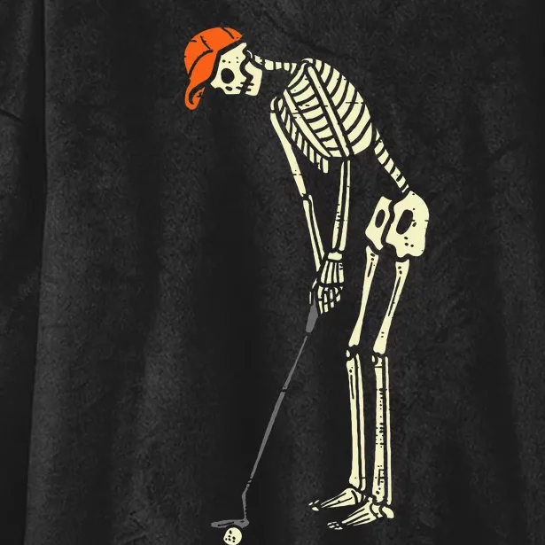 Hilarious Halloween Golfing with Skeleton Sports Golfer Hooded Wearable Blanket