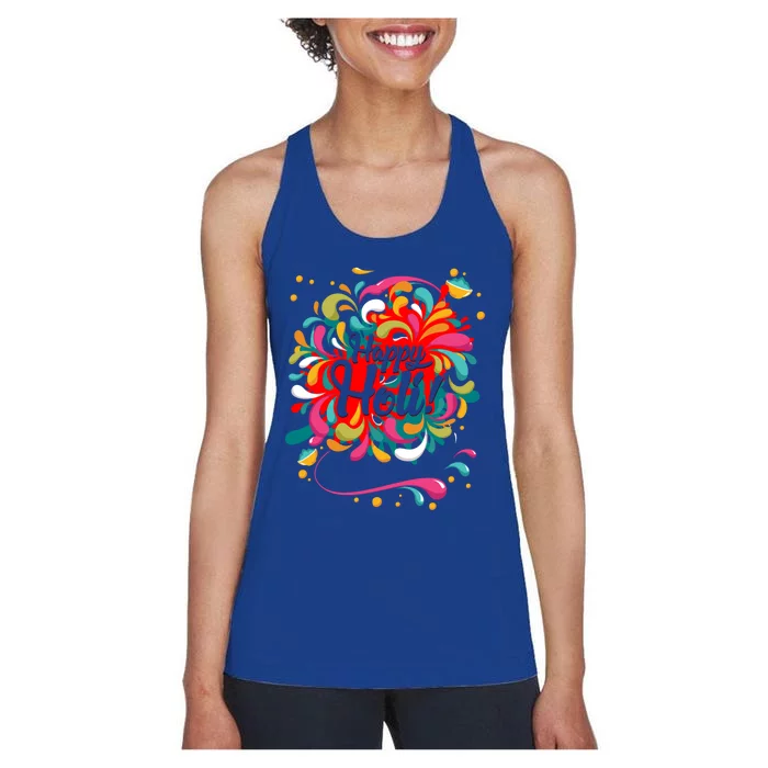 Happy Holi Gift For Indians Funny Gift Women's Racerback Tank