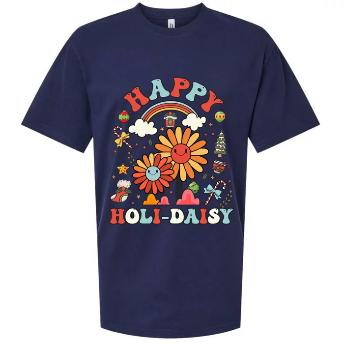 Happy Holimeaningful Giftdaisy Retro Retro Pink Christmas Daisy Retro Gift Sueded Cloud Jersey T-Shirt