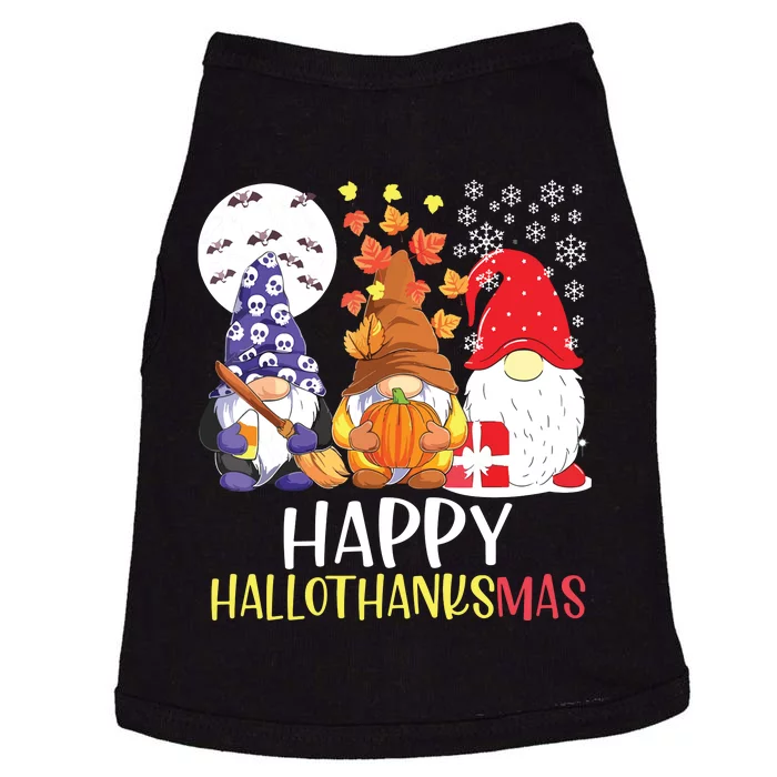 Happy Hallothanksmas Gnomes Doggie Tank