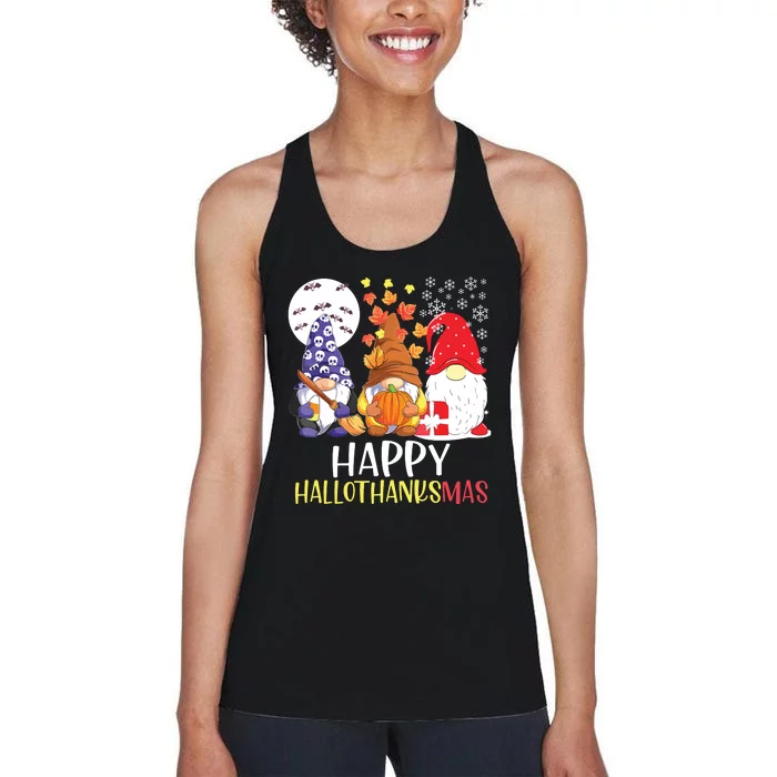 Happy Hallothanksmas Gnomes Women's Racerback Tank