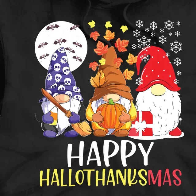 Happy Hallothanksmas Gnomes Tie Dye Hoodie