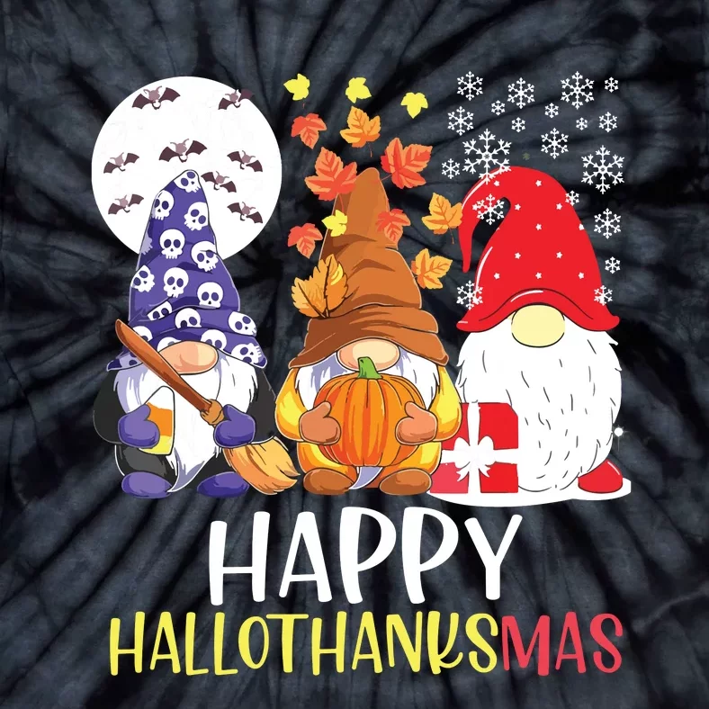 Happy Hallothanksmas Gnomes Tie-Dye T-Shirt