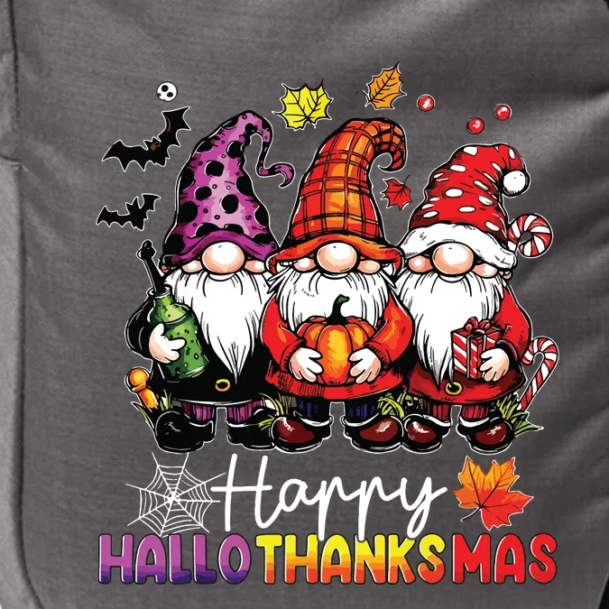 Happy Hallothanksmas Gnomes Lover Halloween Merry Christmas Impact Tech Backpack