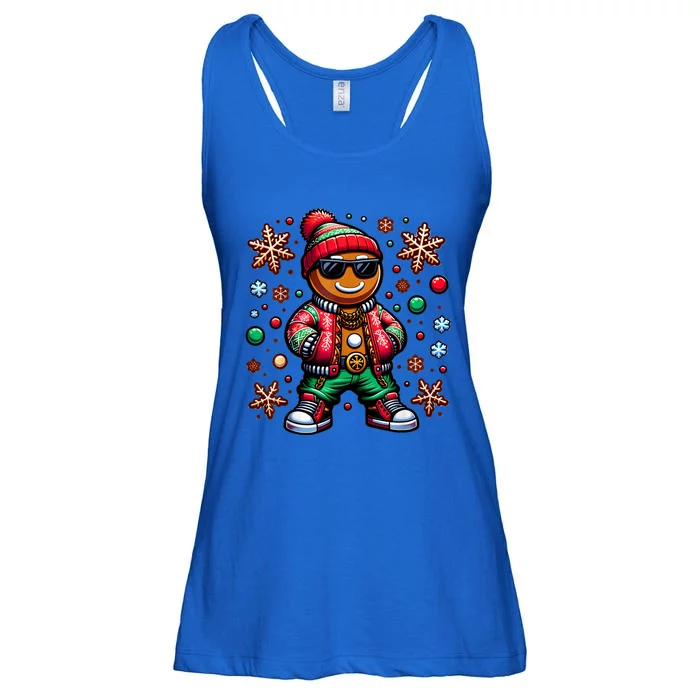 Hip Hop Gingerbread Man Xmas Funny Christmas Ladies Essential Flowy Tank