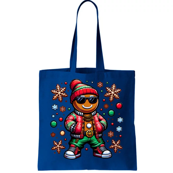 Hip Hop Gingerbread Man Xmas Funny Christmas Tote Bag