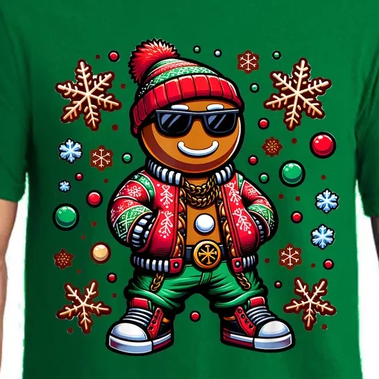 Hip Hop Gingerbread Man Xmas Funny Christmas Pajama Set