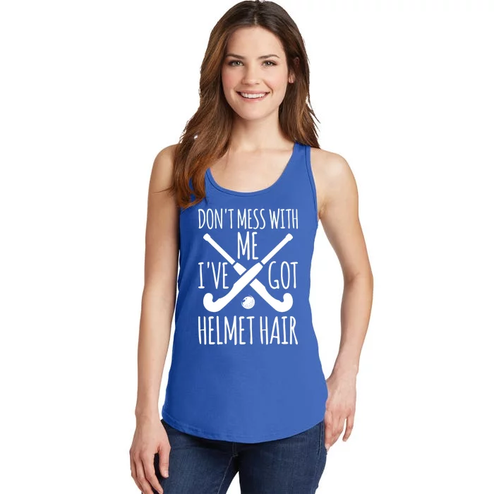 Helmet Hair Gift Field Hockey Goalie Funny Gift Ladies Essential Tank