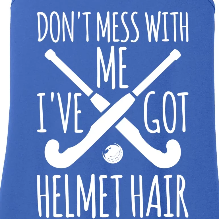 Helmet Hair Gift Field Hockey Goalie Funny Gift Ladies Essential Tank