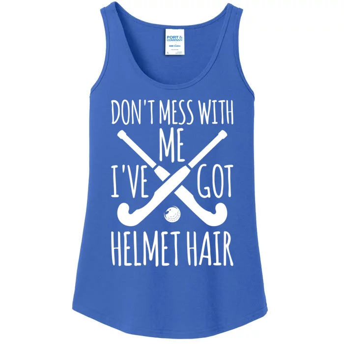 Helmet Hair Gift Field Hockey Goalie Funny Gift Ladies Essential Tank