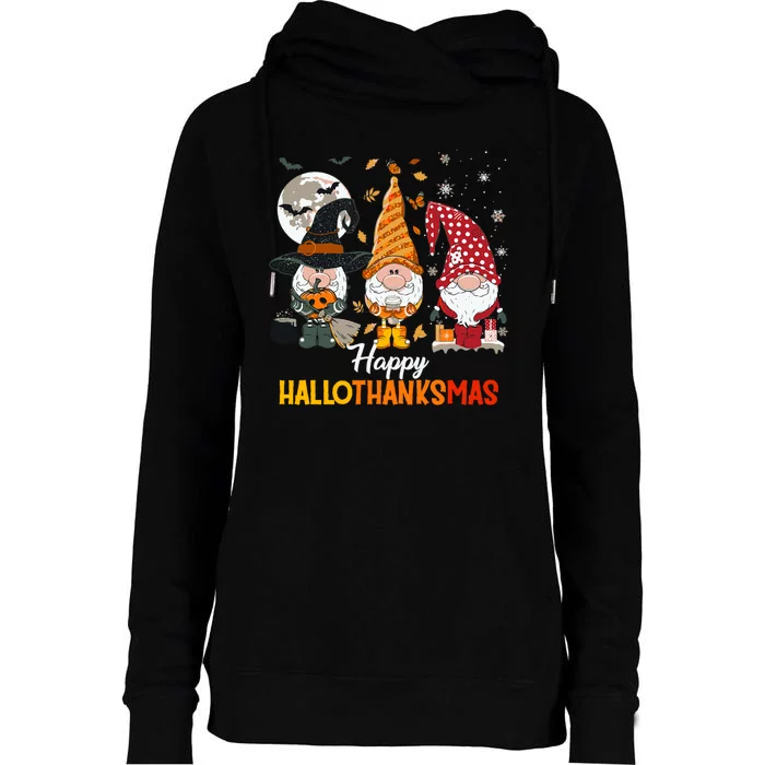 Happy Hallothanksmas Ghomes Womens Funnel Neck Pullover Hood