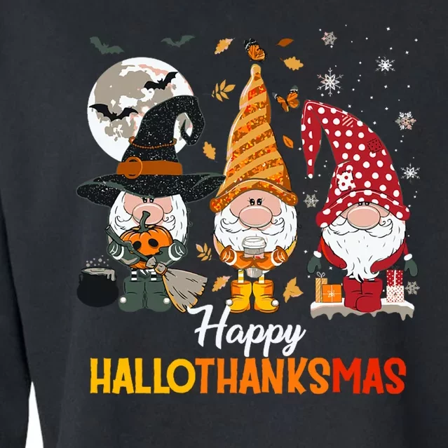 Happy Hallothanksmas Ghomes Cropped Pullover Crew