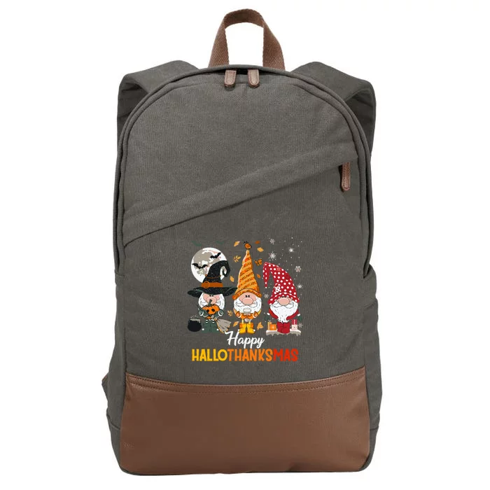 Happy Hallothanksmas Ghomes Cotton Canvas Backpack