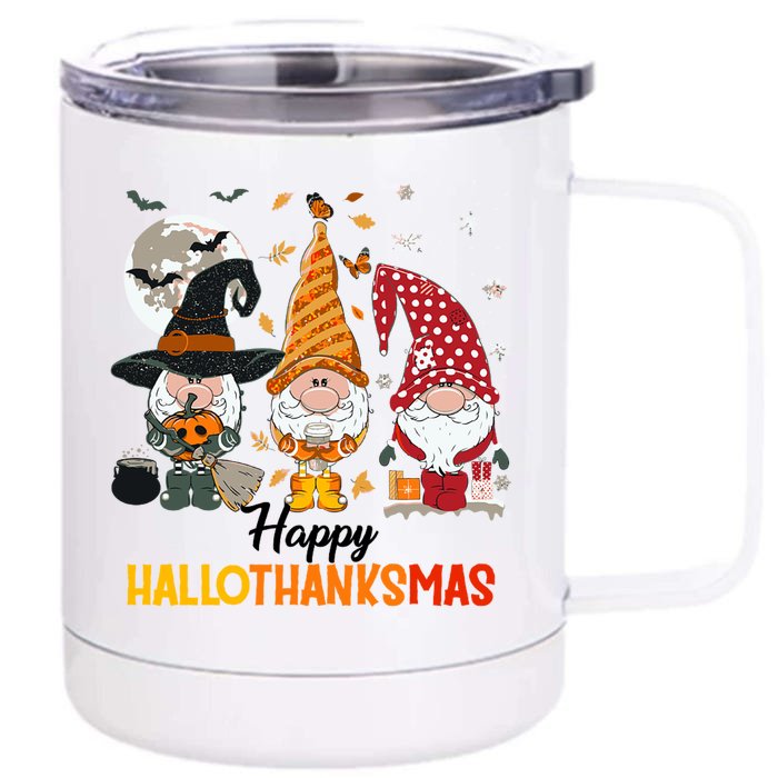 Happy Hallothanksmas Ghomes Front & Back 12oz Stainless Steel Tumbler Cup