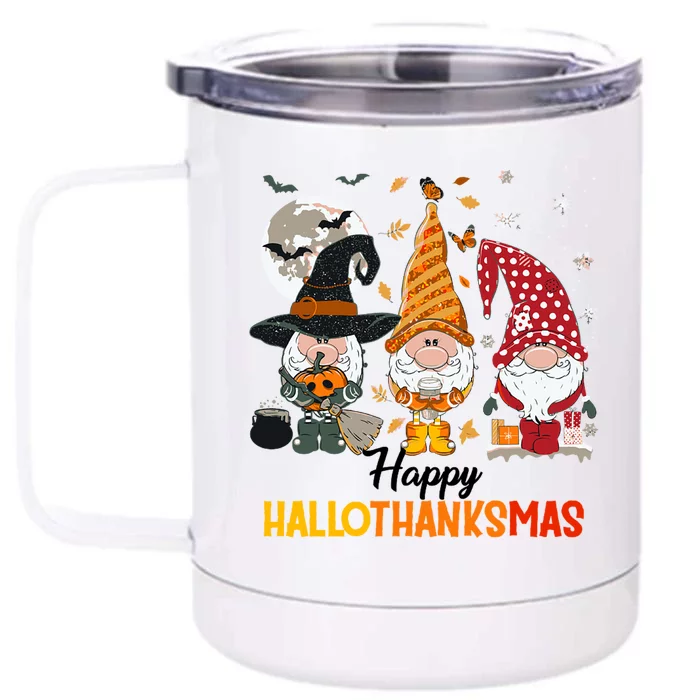 Happy Hallothanksmas Ghomes Front & Back 12oz Stainless Steel Tumbler Cup