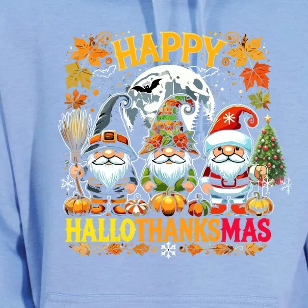 Happy Hallothanksmas Gnomes Lover Halloween Merry Christmas Unisex Surf Hoodie