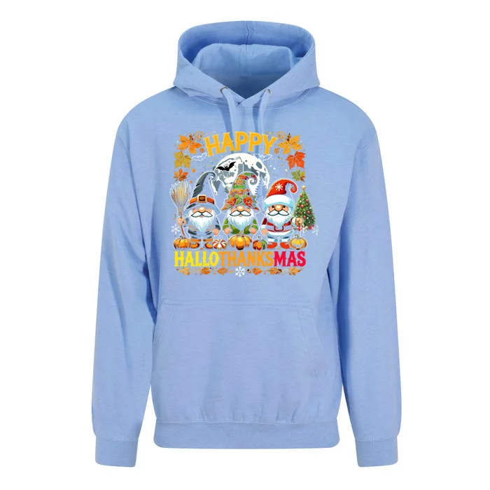 Happy Hallothanksmas Gnomes Lover Halloween Merry Christmas Unisex Surf Hoodie