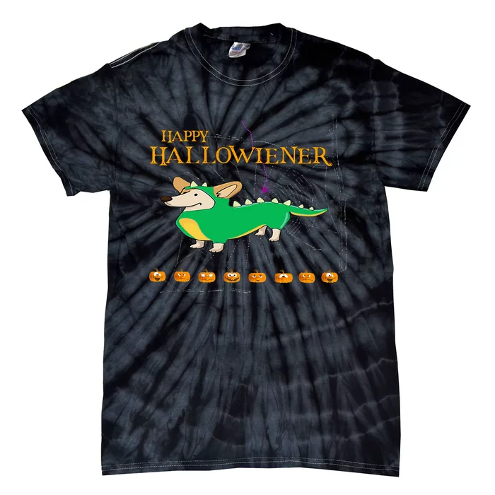 Halloween Happy Hallowiener Tie-Dye T-Shirt