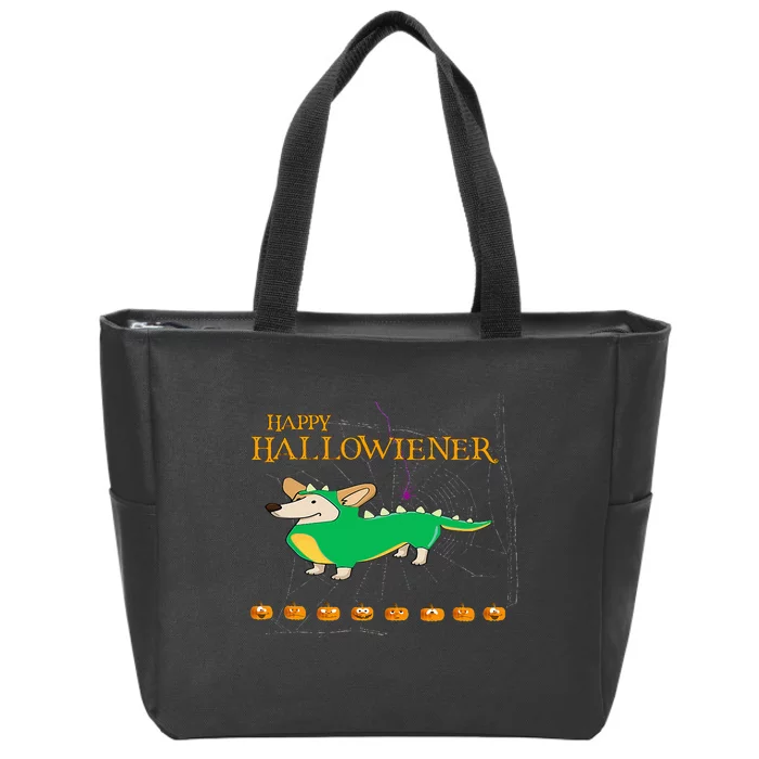 Halloween Happy Hallowiener Zip Tote Bag