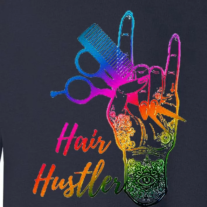 Hair Hustler Hair Stylist Hairdresser Barber Retro Toddler Sweatshirt