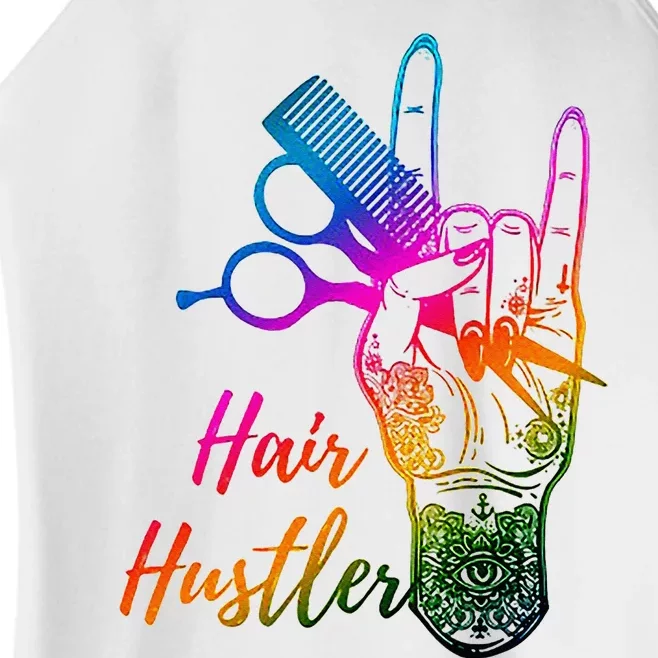 Hair Hustler Hair Stylist Hairdresser Barber Retro Women’s Perfect Tri Rocker Tank