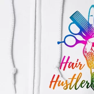 Hair Hustler Hair Stylist Hairdresser Barber Retro Full Zip Hoodie