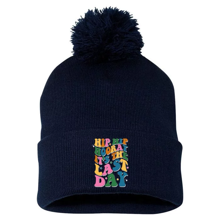 Hip Hip Hooray Its The Last Day Schools Out Pom Pom 12in Knit Beanie