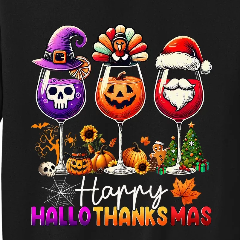 Happy Hallothanksmas Halloween Thanksgiving Christmas Sweatshirt