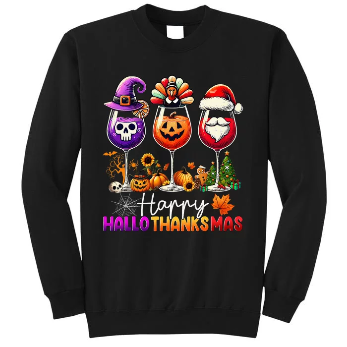 Happy Hallothanksmas Halloween Thanksgiving Christmas Sweatshirt