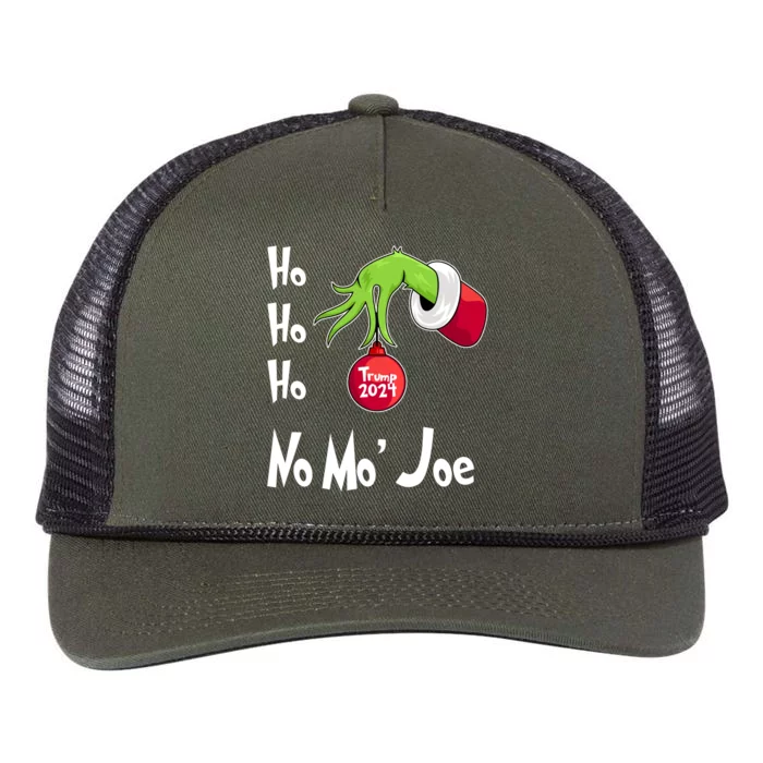 Ho Ho Ho No More Joe Trump 2024 Funny Christmas Retro Rope Trucker Hat Cap