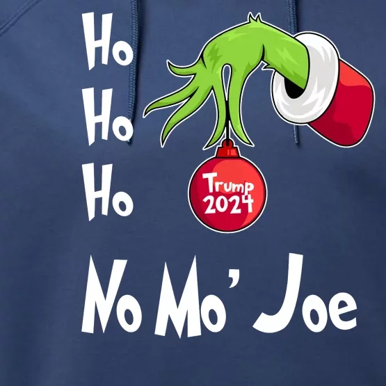 Ho Ho Ho No More Joe Trump 2024 Funny Christmas Performance Fleece Hoodie