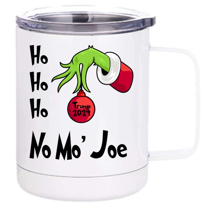 Ho Ho Ho No More Joe Trump 2024 Funny Christmas Front & Back 12oz Stainless Steel Tumbler Cup