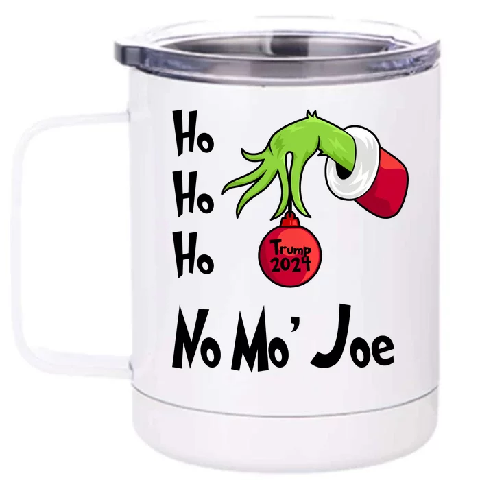 Ho Ho Ho No More Joe Trump 2024 Funny Christmas Front & Back 12oz Stainless Steel Tumbler Cup