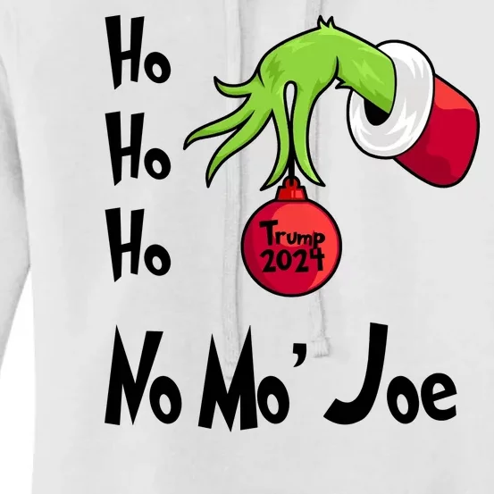 Ho Ho Ho No More Joe Trump 2024 Funny Christmas Women's Pullover Hoodie